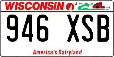 WI license plate 946XSB