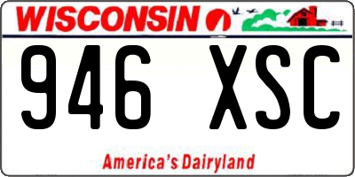 WI license plate 946XSC