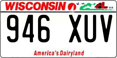 WI license plate 946XUV
