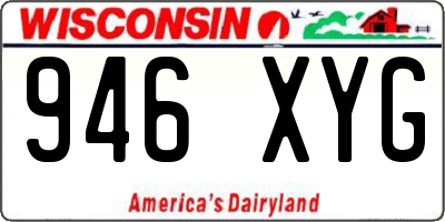 WI license plate 946XYG