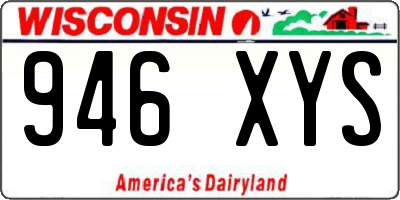 WI license plate 946XYS