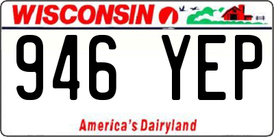 WI license plate 946YEP