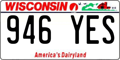WI license plate 946YES