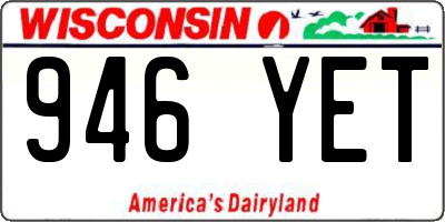 WI license plate 946YET