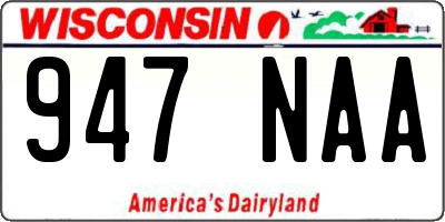 WI license plate 947NAA