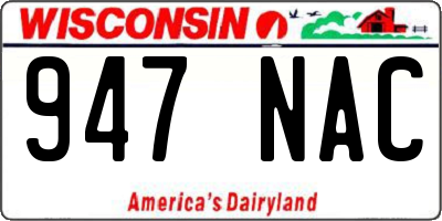 WI license plate 947NAC