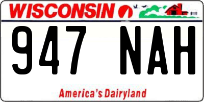 WI license plate 947NAH