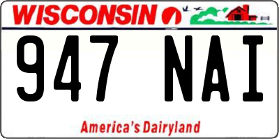 WI license plate 947NAI