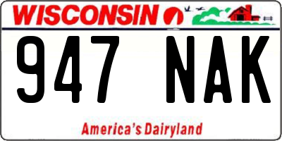 WI license plate 947NAK