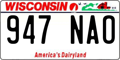 WI license plate 947NAO