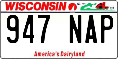 WI license plate 947NAP