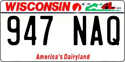 WI license plate 947NAQ
