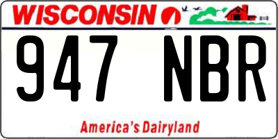 WI license plate 947NBR