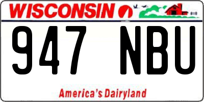 WI license plate 947NBU