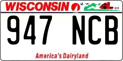 WI license plate 947NCB