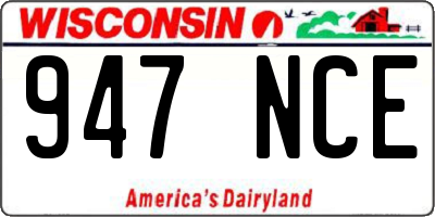 WI license plate 947NCE