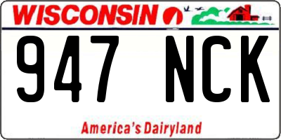 WI license plate 947NCK