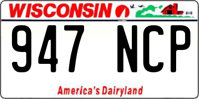 WI license plate 947NCP