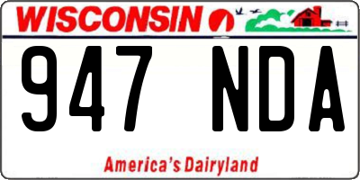 WI license plate 947NDA