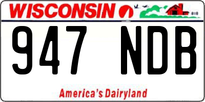 WI license plate 947NDB