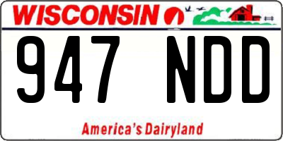 WI license plate 947NDD