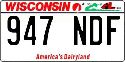 WI license plate 947NDF