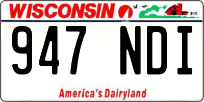 WI license plate 947NDI