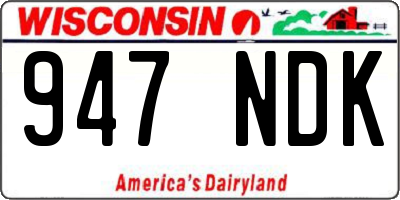 WI license plate 947NDK