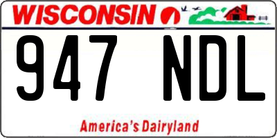 WI license plate 947NDL