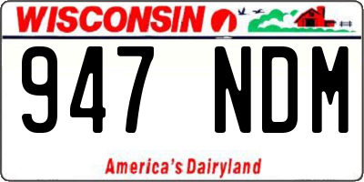 WI license plate 947NDM