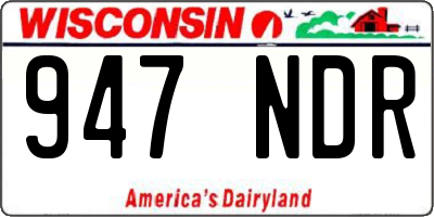 WI license plate 947NDR
