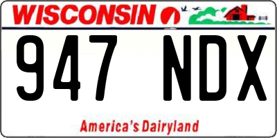 WI license plate 947NDX