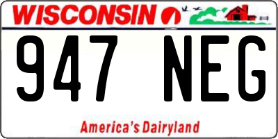 WI license plate 947NEG