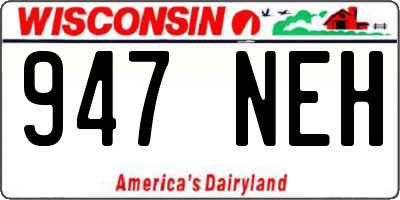 WI license plate 947NEH
