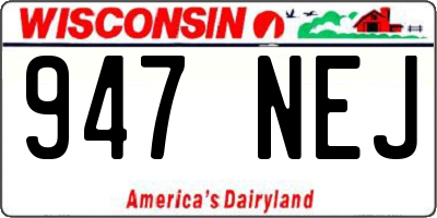 WI license plate 947NEJ