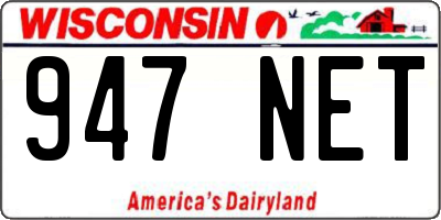 WI license plate 947NET