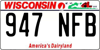 WI license plate 947NFB
