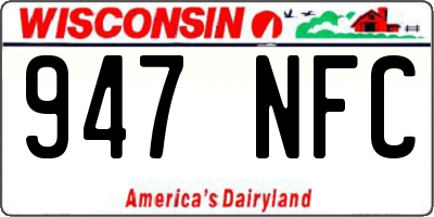 WI license plate 947NFC
