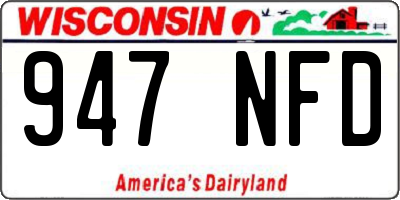 WI license plate 947NFD
