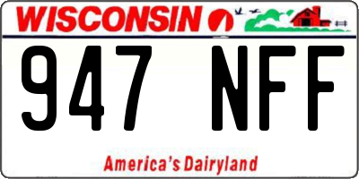 WI license plate 947NFF