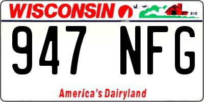 WI license plate 947NFG