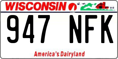 WI license plate 947NFK