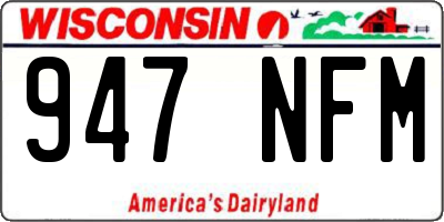 WI license plate 947NFM