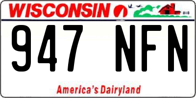 WI license plate 947NFN