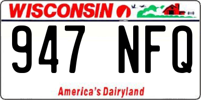 WI license plate 947NFQ