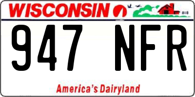 WI license plate 947NFR