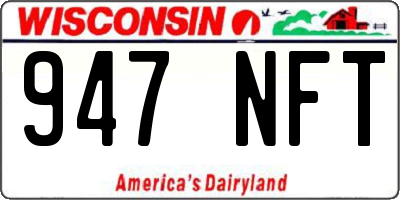 WI license plate 947NFT