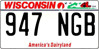 WI license plate 947NGB