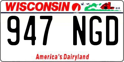 WI license plate 947NGD