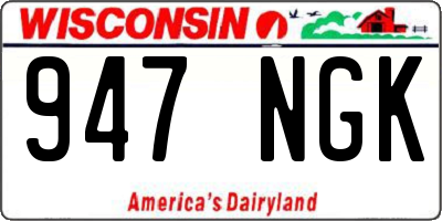 WI license plate 947NGK